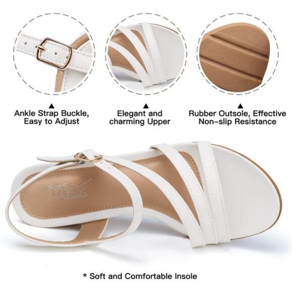 Wedge Sandals for Women Dressy: Summer Low Wedges Womens Comfortable - Picture 3 of 7